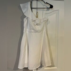 Francesca's Collections One Shoulder White Dress